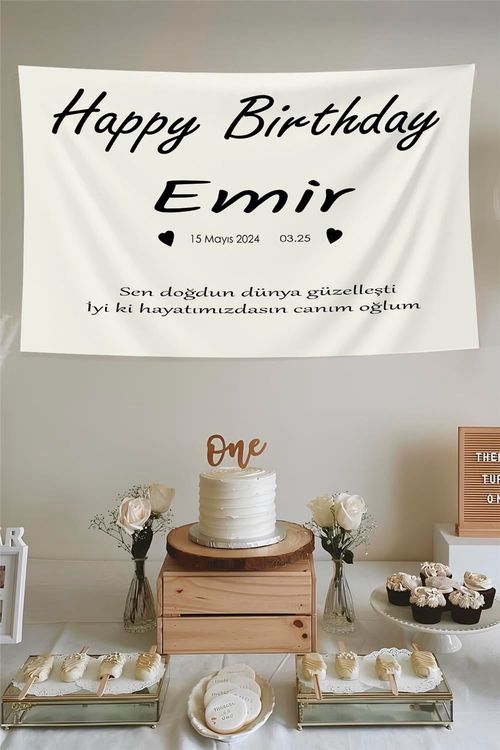 DOĞUM GÜNÜ PARTİNİZ İÇİN KALİTELİ KUMAŞ AFİŞ