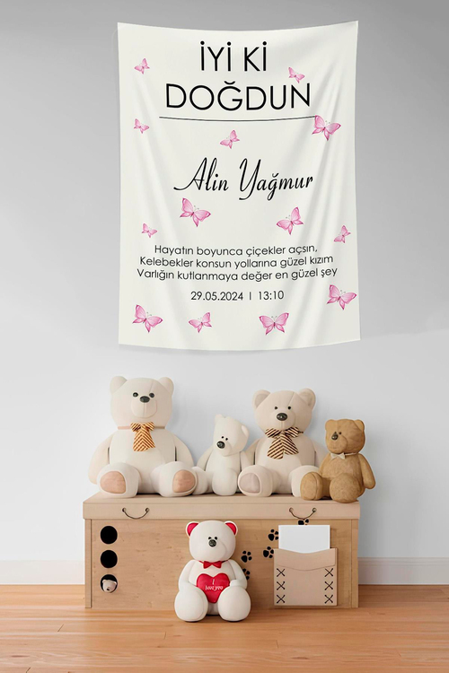 DOĞUM GÜNÜ PARTİNİZ İÇİN KALİTELİ KUMAŞ AFİŞ