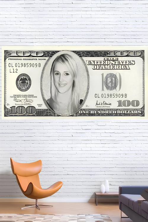 KALİTELİ KUMAŞ ÜZERİNE KİŞİYE ÖZEL DOLAR TASARIMI 