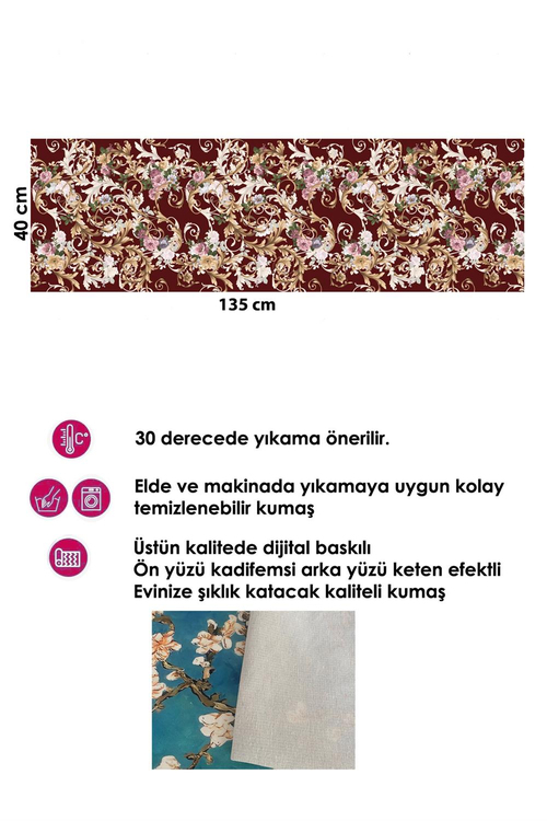 Tasarım Runner ve 4 lü Kırlent Kılıfı Takımı