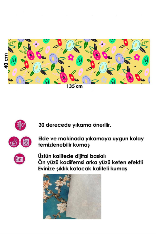 Tasarım Runner ve 4 lü Kırlent Kılıfı Takımı