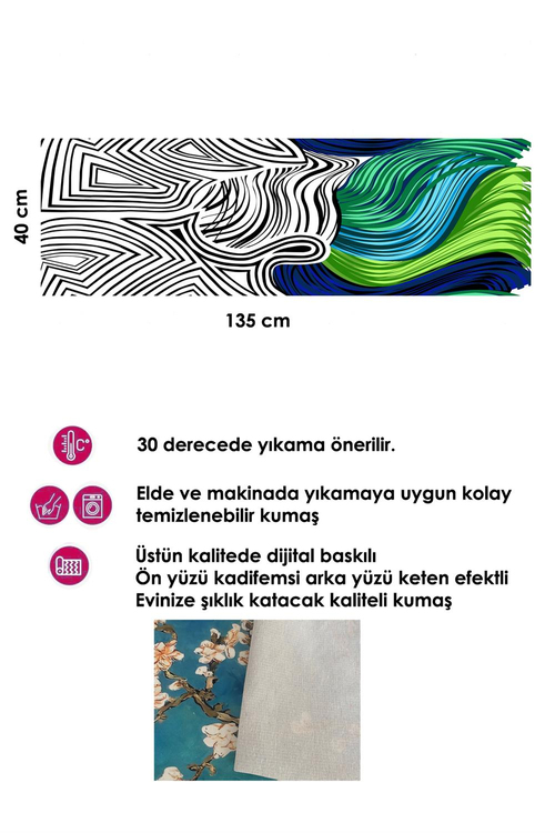 Tasarım Runner ve 4 lü Kırlent Kılıfı Takımı