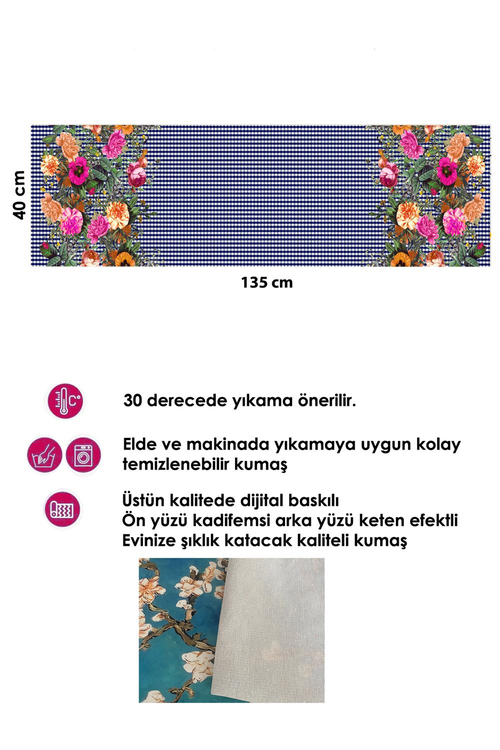 Tasarım Runner ve 4 lü Kırlent Kılıfı Takımı