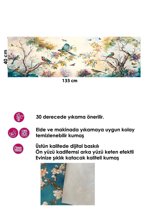 Tasarım Runner ve 4 lü Kırlent Kılıfı Takımı