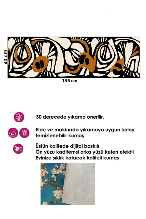 Tasarım Runner ve 4 lü Kırlent Kılıfı Takımı