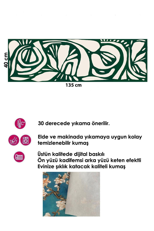 Tasarım Runner ve 4 lü Kırlent Kılıfı Takımı