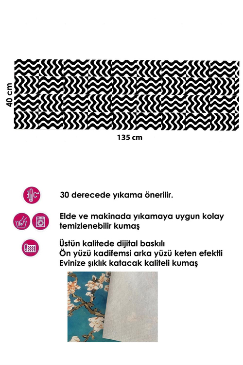 Tasarım Runner ve 4 lü Kırlent Kılıfı Takımı