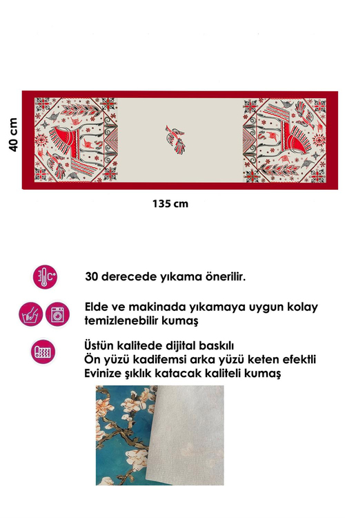 Tasarım Runner ve 4 lü Kırlent Kılıfı Takımı