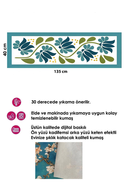 Tasarım Runner ve 4 lü Kırlent Kılıfı Takımı