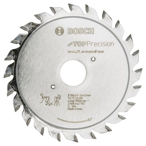 Bosch - Best Serisi Hassas Kesim Lamine Panel için Ön Çizme Bıçağı 120*22 mm 12+12 Diş
