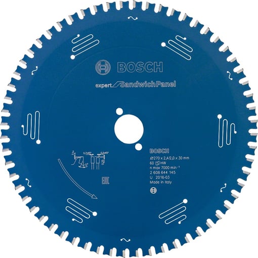 Bosch - Expert Serisi Çelik Levhalı Sandviç Panelleri için Daire Testere Bıçağı 270*30 mm 60 Diş