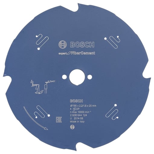 Bosch - Expert Serisi Lifli Çimento Ve Alçıpan için Daire Testere Bıçağı 190*20 mm 4 Diş