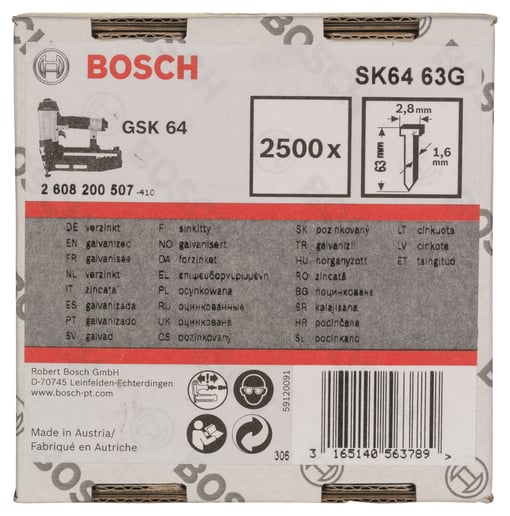 Bosch - GSK 64 Çivisi 63 mm 2500li Galvanizli
