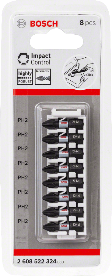 Bosch - Impact Control Serisi Vidalama Ucu 8'li PH2 *25mm