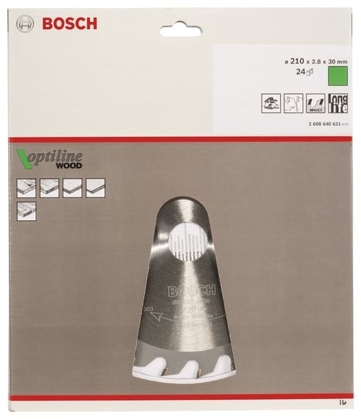 Bosch - Optiline Serisi Ahşap için Daire Testere Bıçağı 210*30 mm 24 Diş