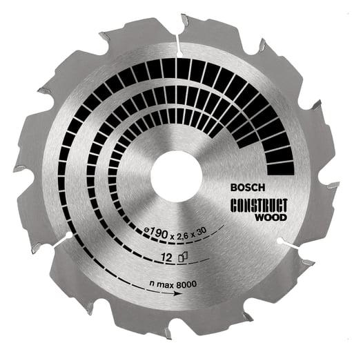 Bosch - Optiline Serisi İnşaat Ahşabı için Daire Testere Bıçağı 190*30 mm 12 Diş