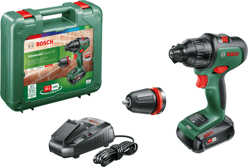 Bosch AdvancedImpact 18 Tek Akülü Darbeli Delme Vidalama Makinesi 18V  (1 x 2,5 Ah) + Şarj Cihazı AL 1830 CV