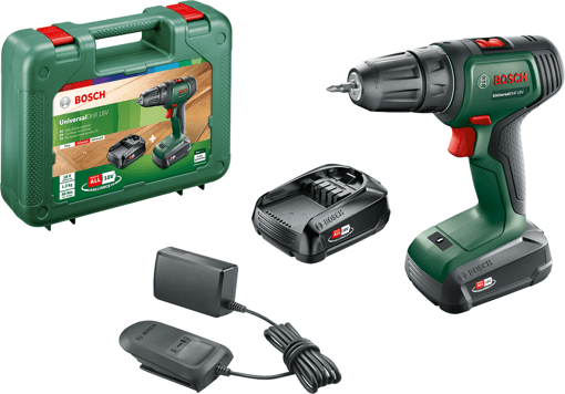 Bosch UniversalDrill 18 Çift Akülü Delme Vidalama Makinesi (2 x 1,5Ah)
