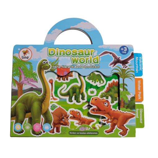 Dinozor Dünyası Sticker Kitabı - Tekrar Kullanılabilen Tükenmeyen 27 Sticker'lı