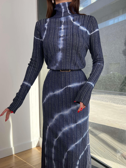 Barend Batik Desenli Elbise 24k368