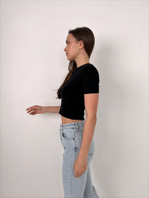 Basic Crop Tişört 23Y000098