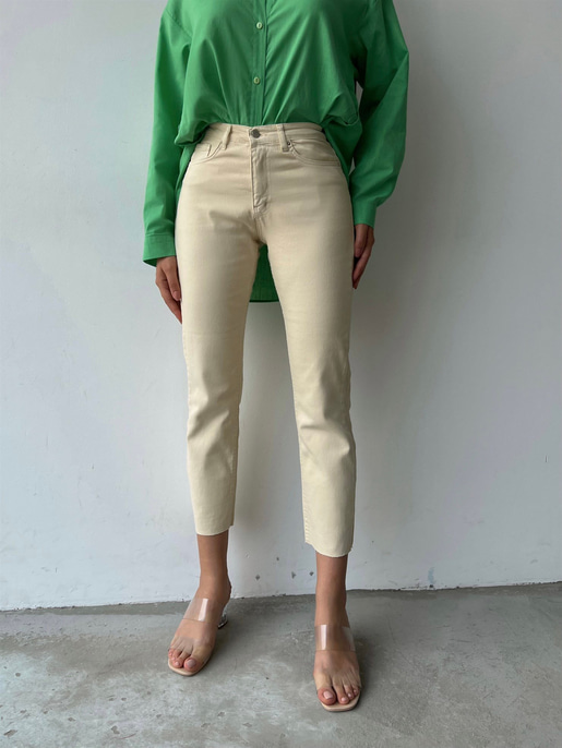 Basıc Yüksek Bel Lupus Kadın Bej Renk Mom Jean 22Y000350