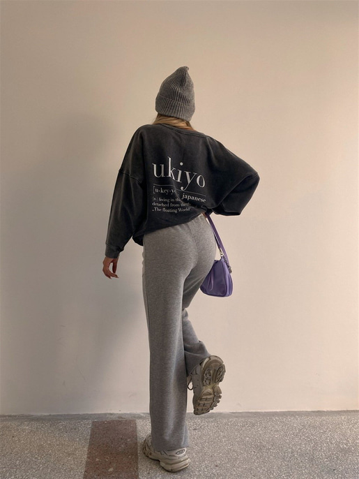 Farklı Renk Cep Detaylı Geniş Paça Kadın Gri Eşofman Alt 22K000128