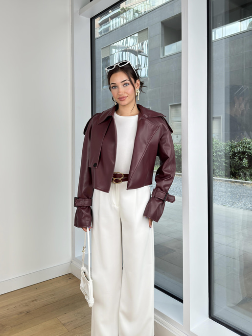 Ibhar deri ceket 25K208