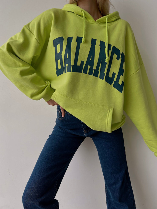 Kapüşonlu Balance Yazılı Emerson Kadın Neon Sweatshirt 23K000150