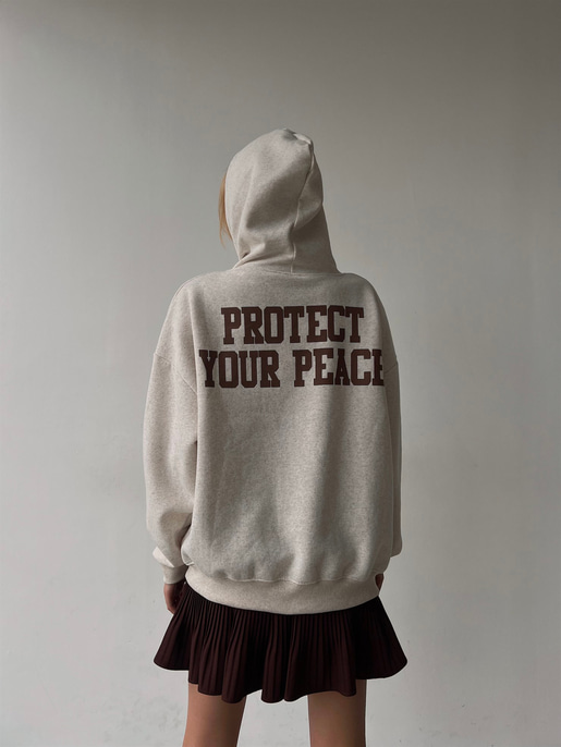 Kapüşonlu Balance Yazılı Emerson Kadın Bej Sweatshirt 23K000150