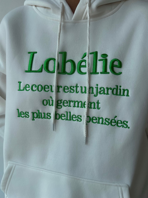 Kapüşonlu Kanguru Cepli Lobélie Yazılı Alvin Kadın Beyaz Sweat 23K000069