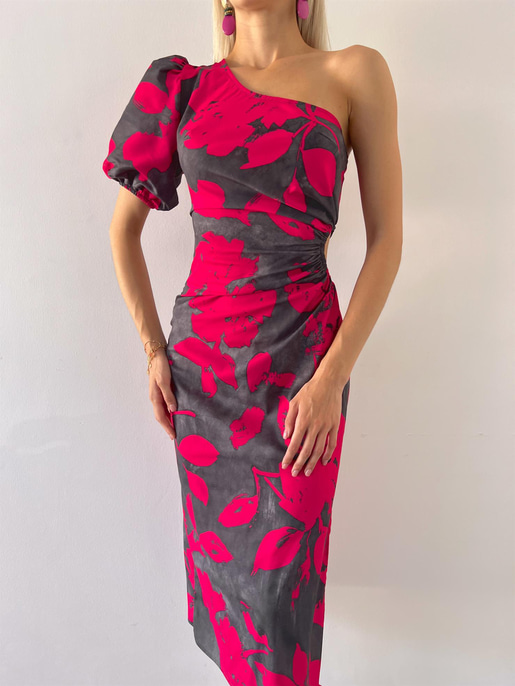 Loni Bel Detaylı Tek Kol Elbise 23Y000570