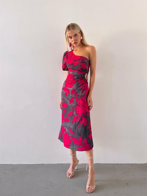 Loni Bel Detaylı Tek Kol Elbise 23Y000570