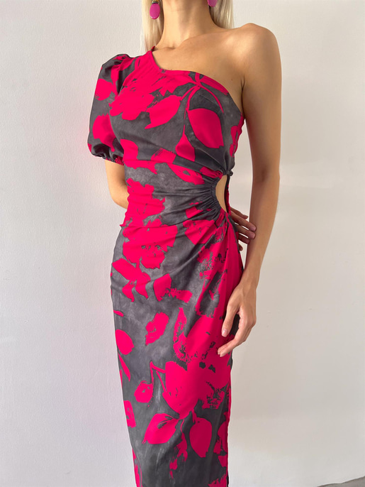 Loni Bel Detaylı Tek Kol Elbise 23Y000570