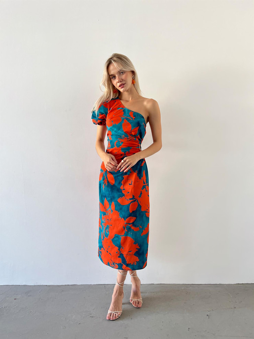 Loni Bel Detaylı Tek Kol Elbise 23Y000570