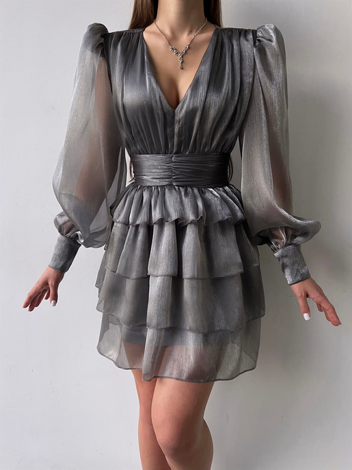 Memo Fırfırlı Elbise 23K000295