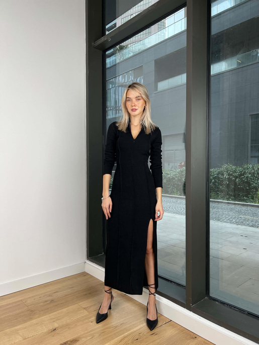 Monika Fermuarlı Uzun Kol Elbise 24k315