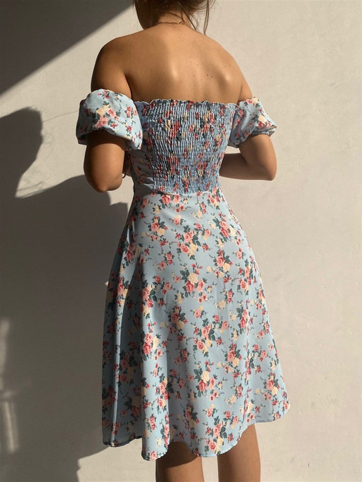 Önden Yırtmaçlı Rose Elbise 21Y000490