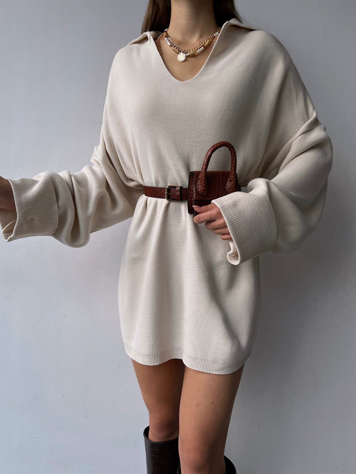 Polo Yaka Oversize Kazak 23K000192