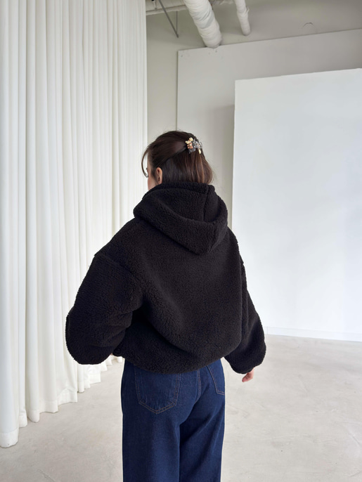 Renle kapşonlu mont 26K344