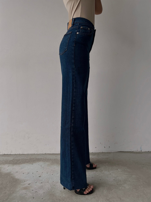 Yüksek Bel Geniş Paça Jacques Kadın Lacivert Jean 22K000461