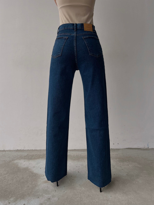 Yüksek Bel Geniş Paça Jacques Kadın Lacivert Jean 22K000461