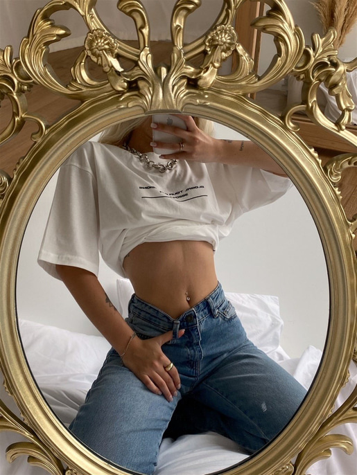 Yüksek Bel Paçası Yırtık Kadın Mavi Palazzo Jeans 21Y000401