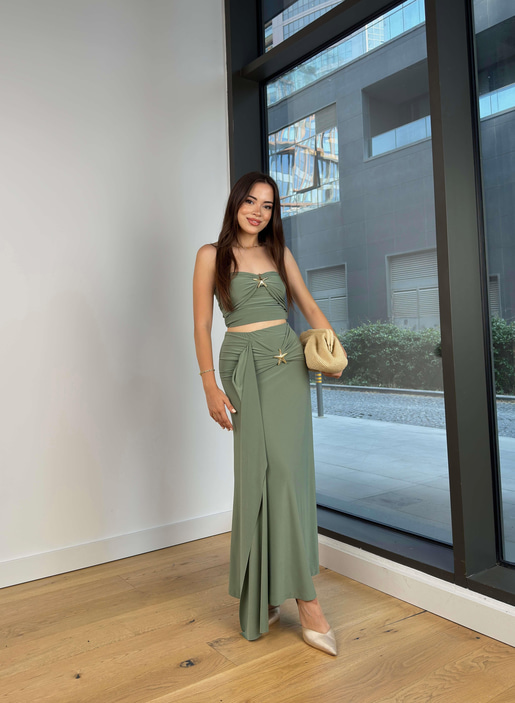 Aksesuar ve Bağlama detaylı Eppil Mint Kadın Takım 25Y546