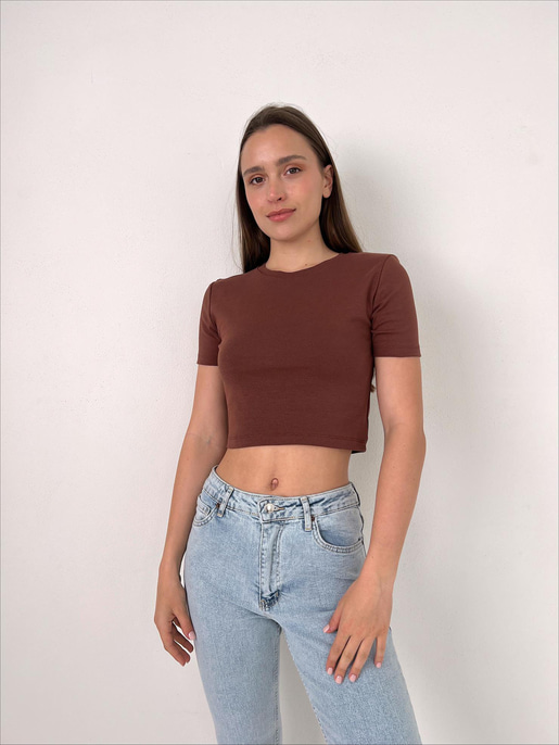 Basic Crop Tişört 23Y000098