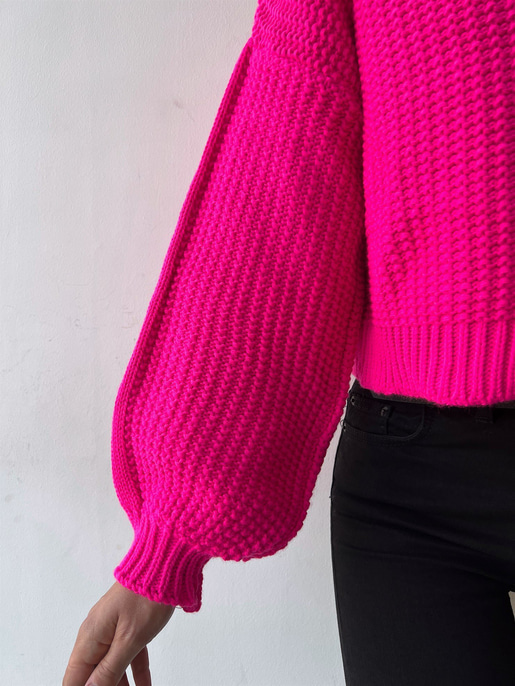 Bisiklet Yaka Andreia Kadın Fuşya Kazak 23K000195