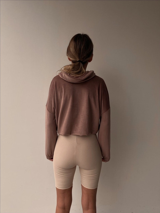 Boğaz Detaylı Kadife Sweatshirt 22K000219