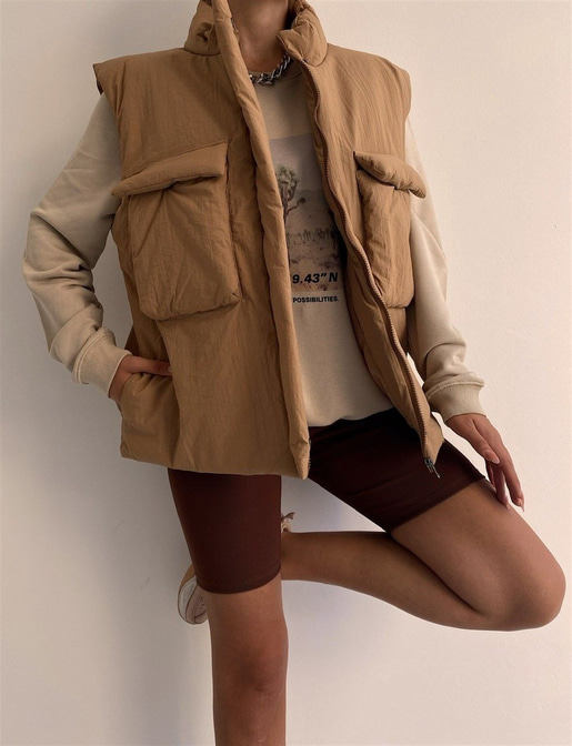 BÜYÜK CEPLİ OVERSİZE YELEK 22K000055