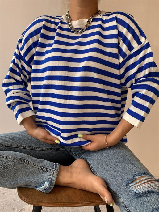 ÇİZGİLİ İNCE KAZAK 22K000005