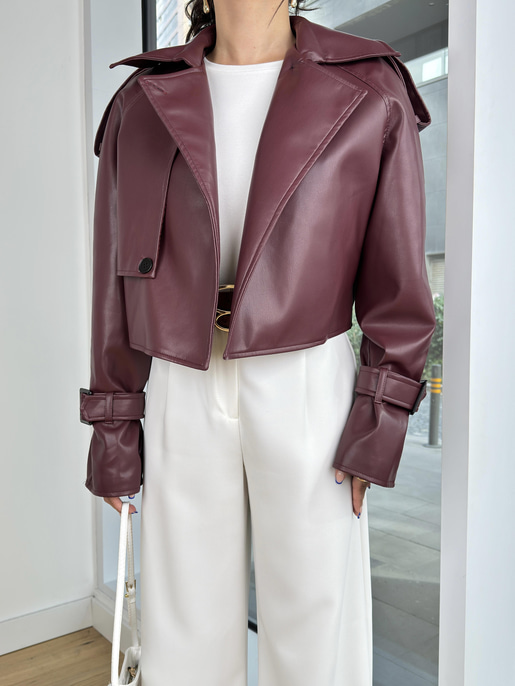 Ibhar deri ceket 25K208